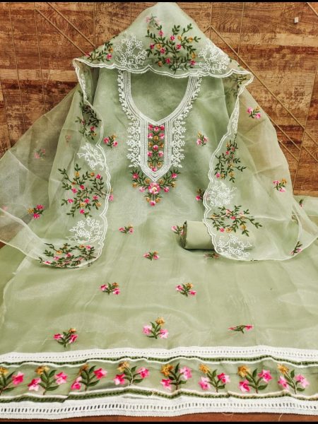 Buy Stylish Organza Salwar Suits for Women Dress Material 