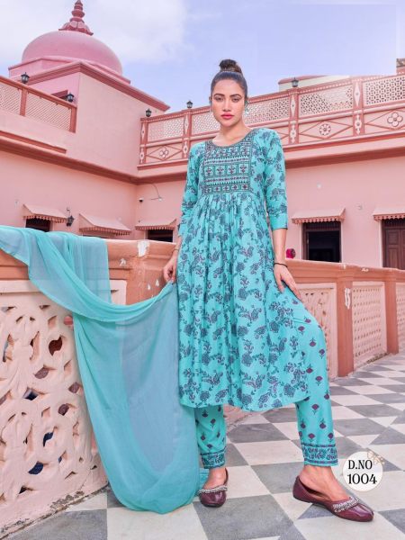 designer rayon printed with embroidery kurti set in wholesale rate Kurtis