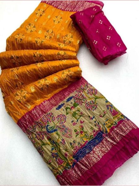 Premium Dola Silk Digital Printed Saree For Women  