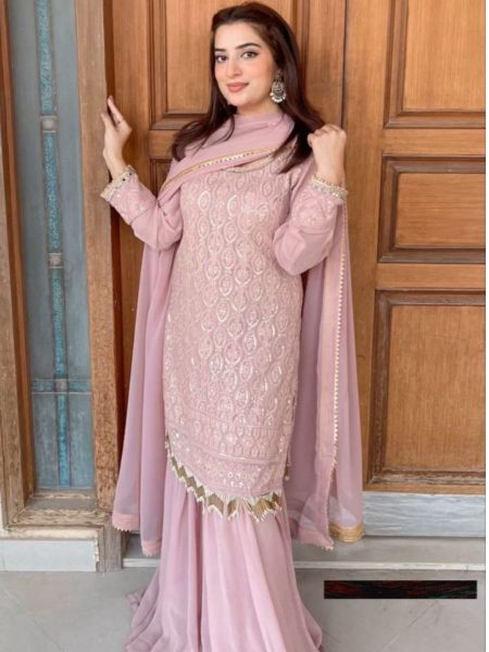 Trending Georgette Embroidery Work Ready To Wear Suits  Ready To Wear Suit