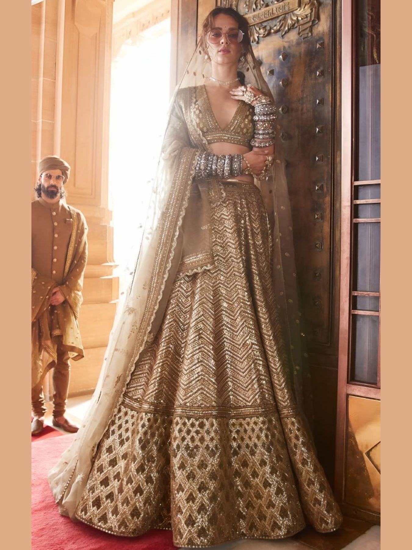 Buy Antique Gold Slub Silk Bridal Lehenga with Heavy Embroidery for Wedding  Wear at Rs. 6100 online from Royal Export Bridal Lehenga Choli : RE9733