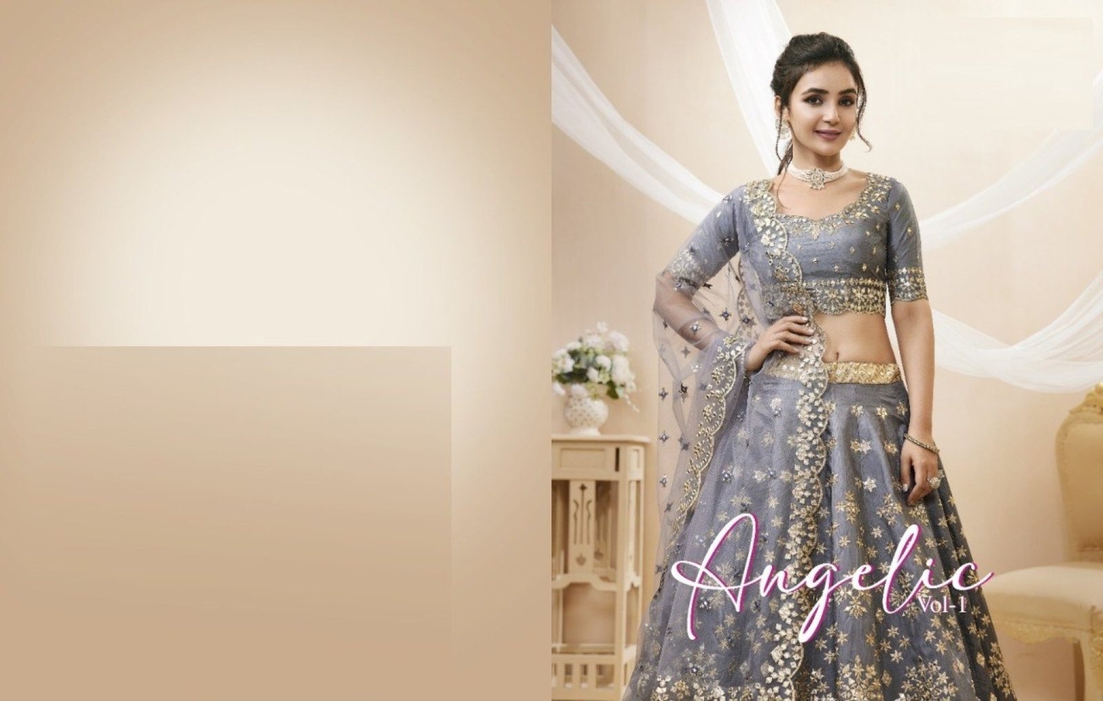 Embroidered & Zari Thread Work Lehenga Choli Set main image 1