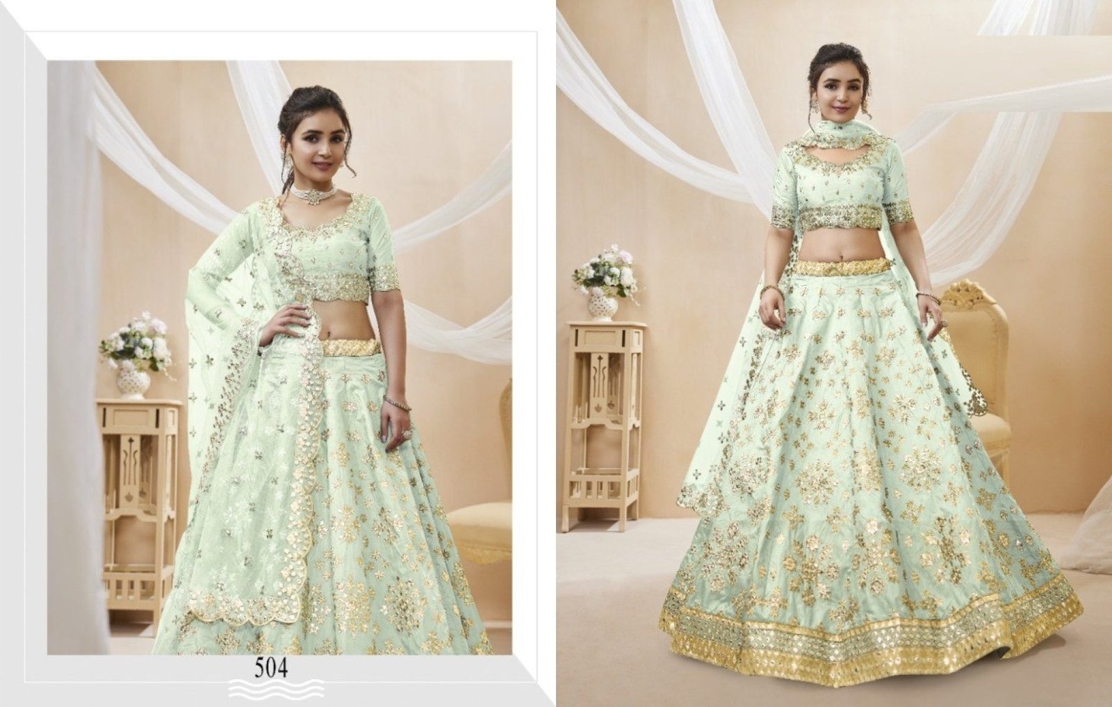 Embroidered & Zari Thread Work Lehenga Choli Set