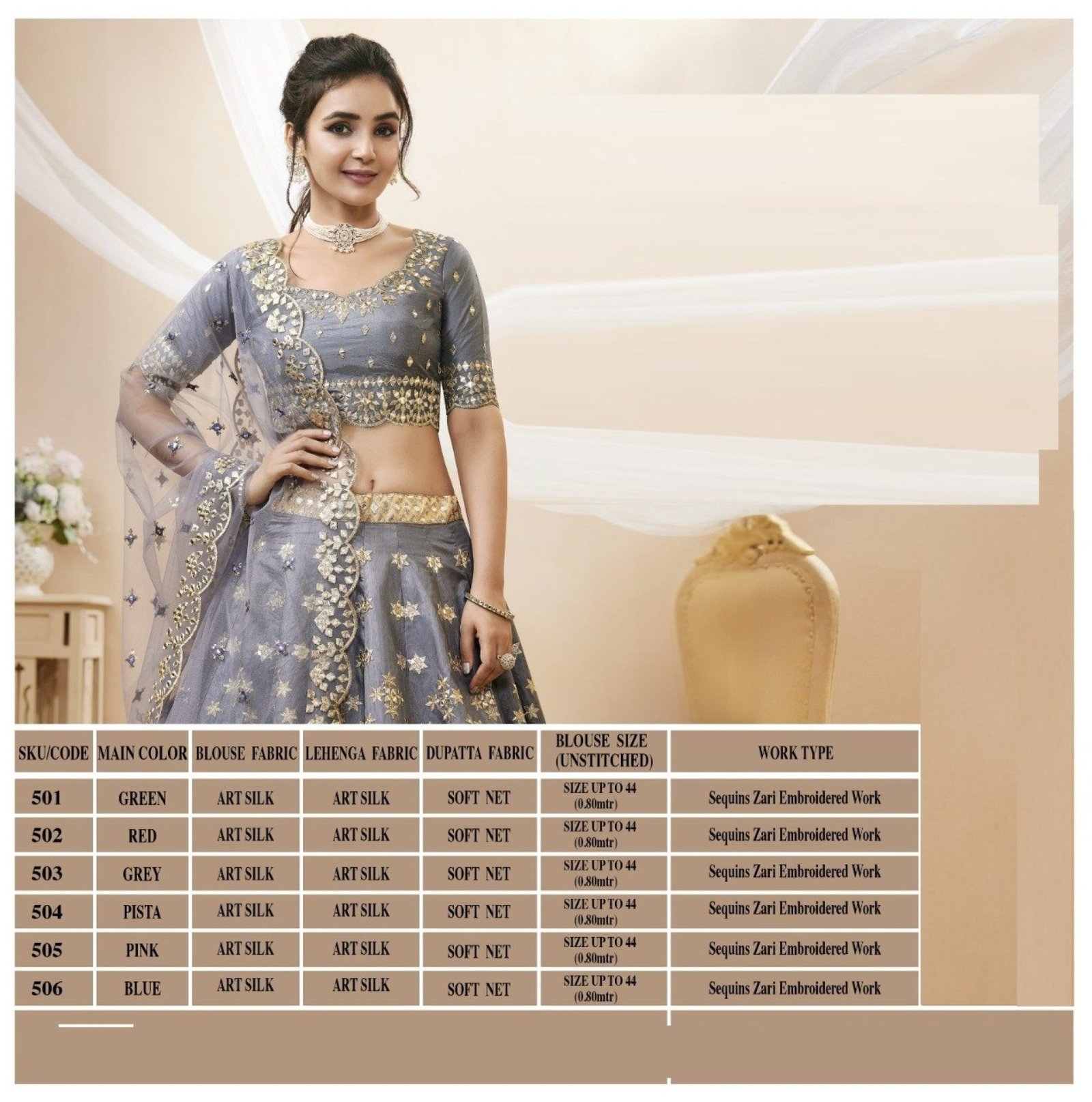 Buy Beautiful Zari Embroidery Work Lehenga Choli at Rs. 3050 online ...