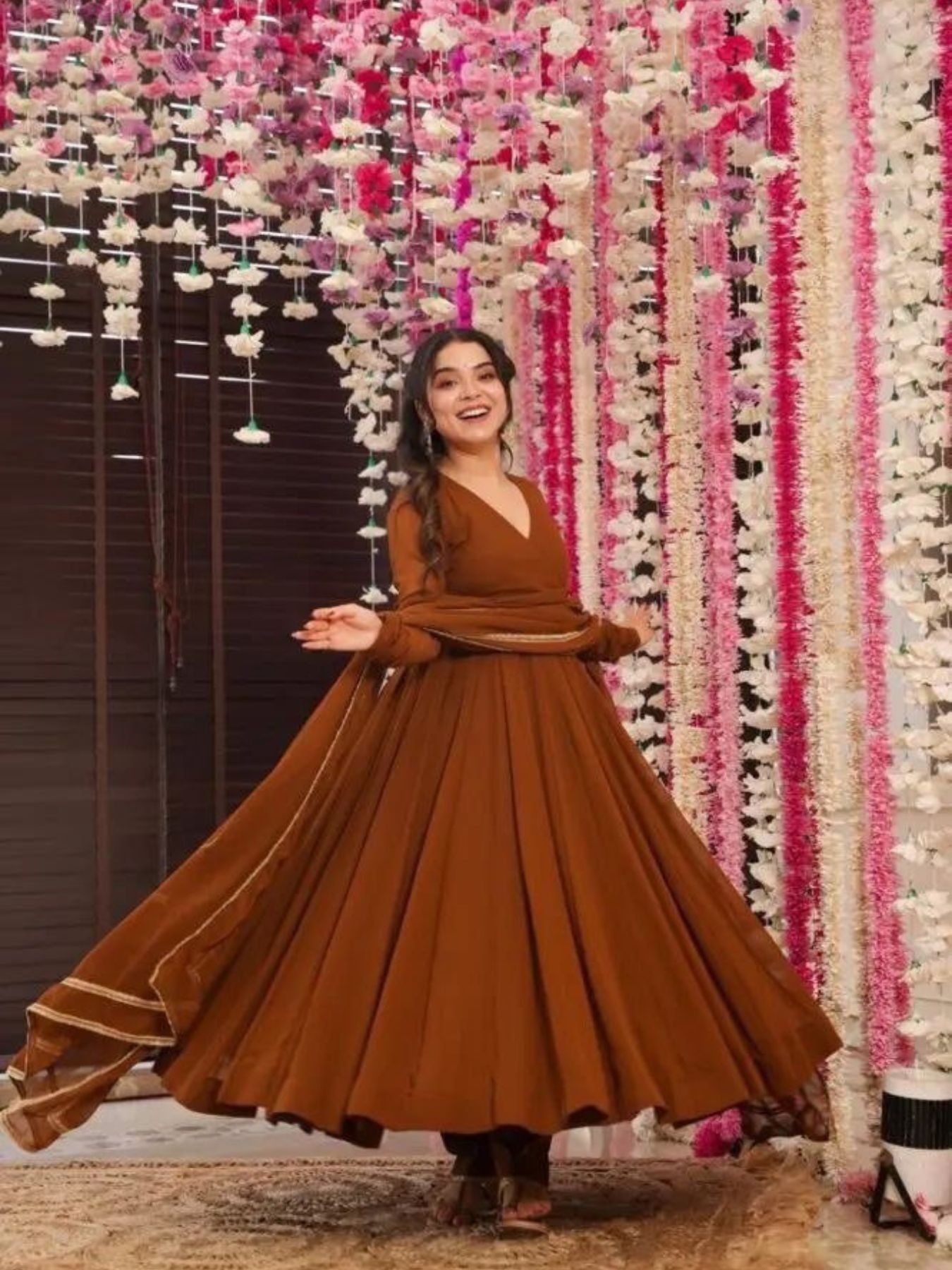 Brown Color Georgette Anarkali Suit,Georgette Anarkali Suit. Brown Color Georgette Anarkali Suit,Georgette Anarkali Suit.