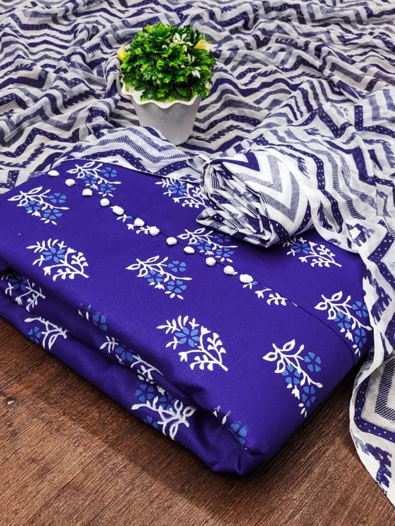 blue color dress material Buy Blue Cotton Dress Material Online – Vasansi Jaipur main image 0