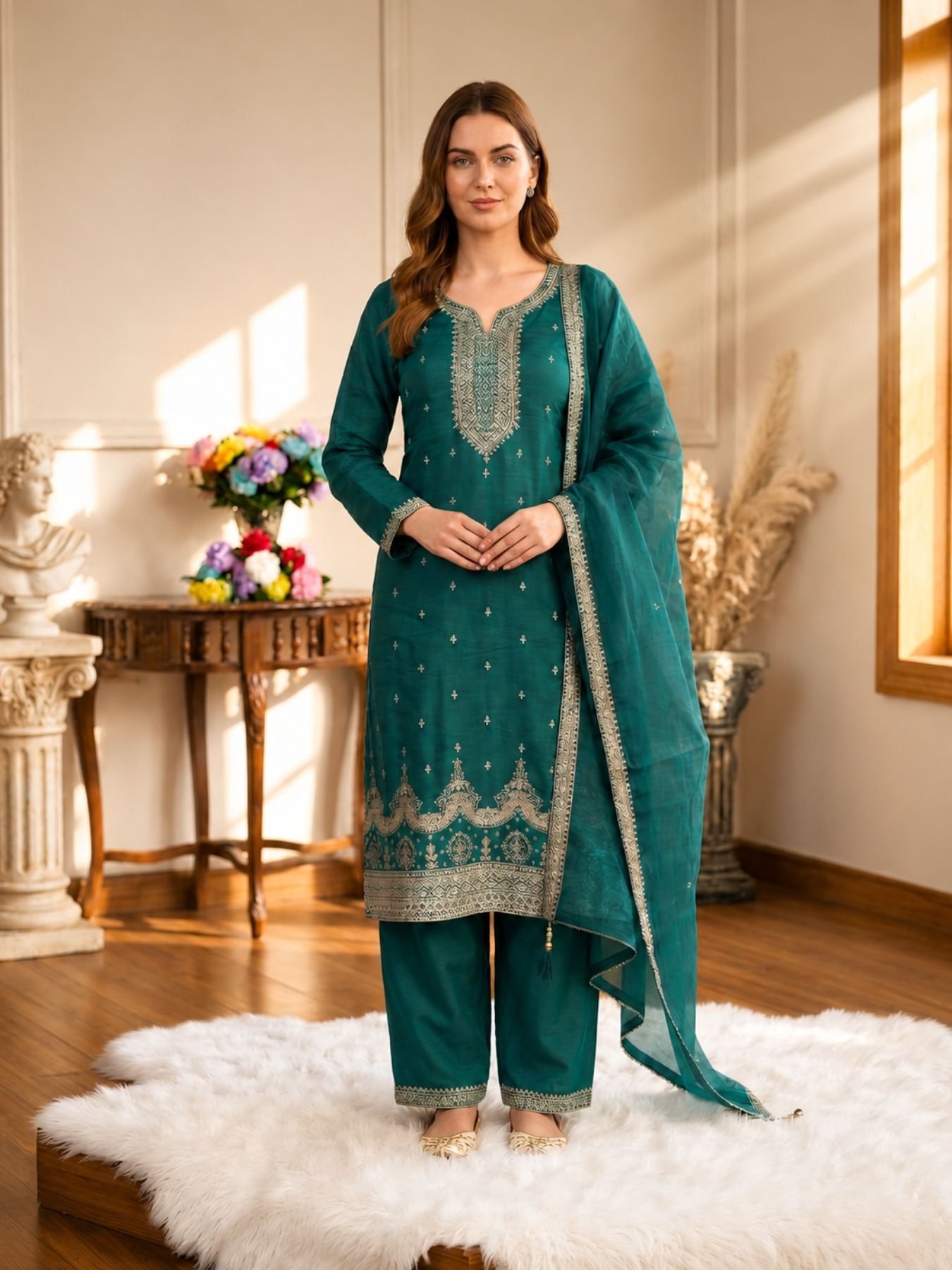 embroidered dress material wholesale Netra Exclusive Jhalak Vol 2 Cotton Embroidered Dress Material