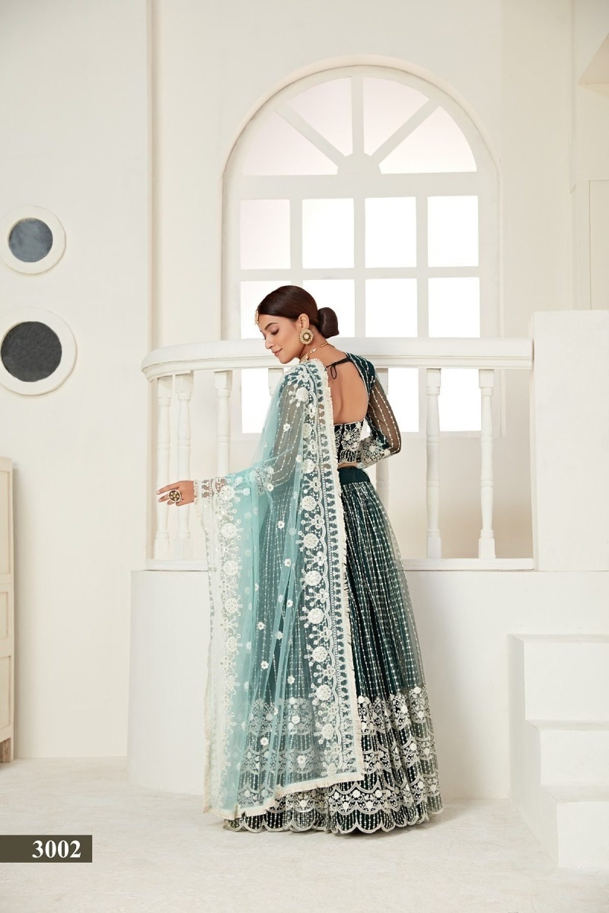 Buy Embroidered Dark Green Net Indian Wedding Wear Lehenga at Rs. 2920 online from Royal Export Designer Lehenga Choli : RE891 Buy Embroidered Dark Green Net Indian Wedding Wear Lehenga at Rs. 2920 online from Royal Export Designer Lehenga Choli : RE891