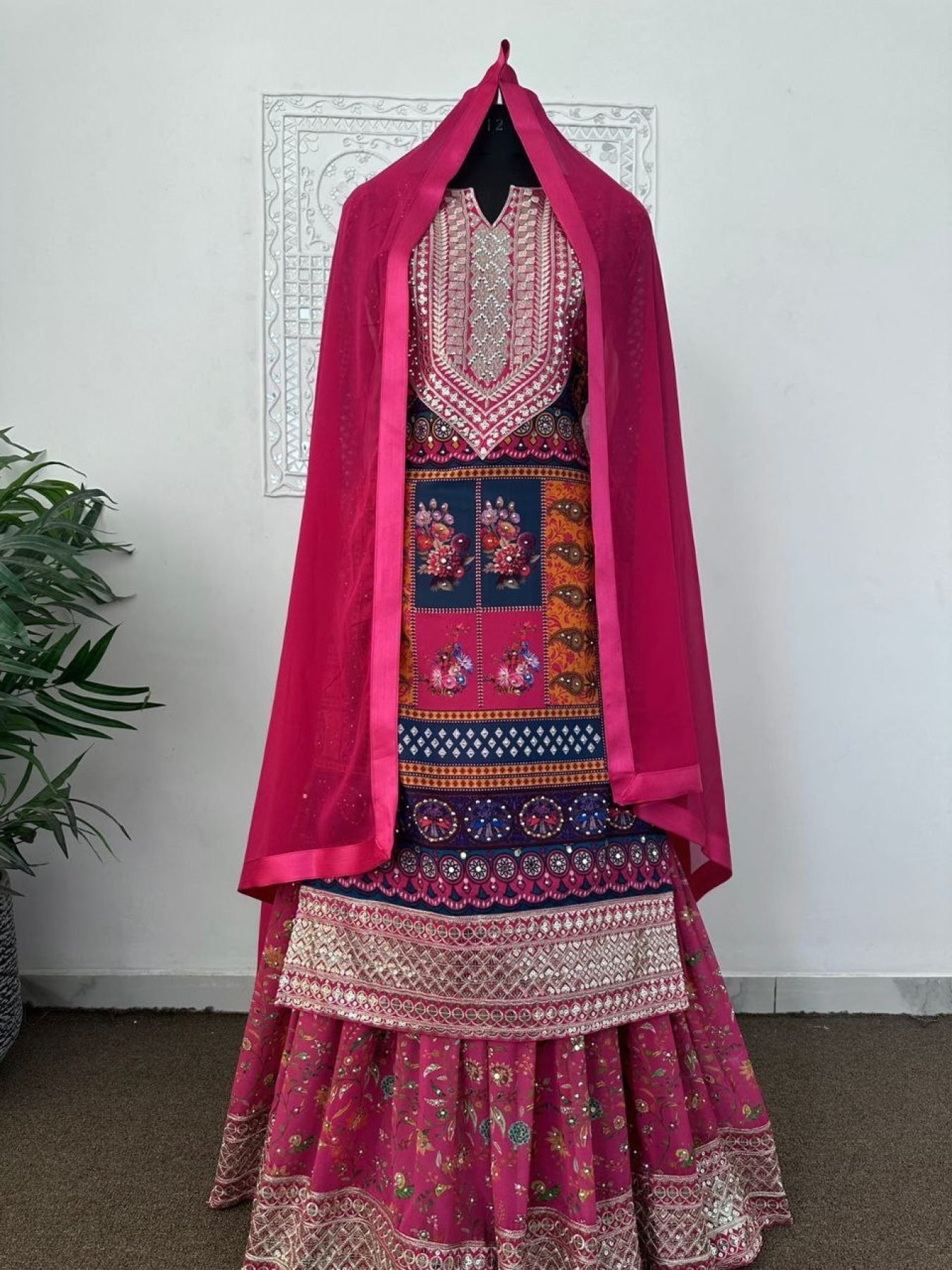 Women's Fox Georgette Printed Kurta Sharara Set main image 1