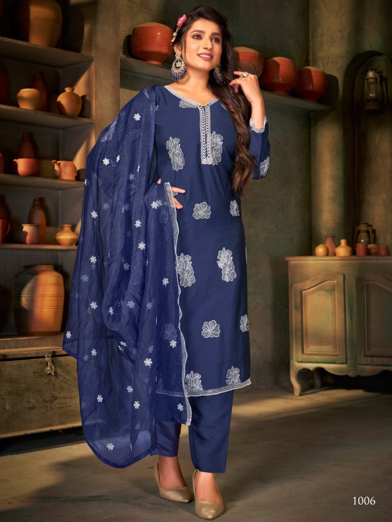 Karma Trendz Tucute Presents Pure Silk Kurtis With Palazzo TC-379