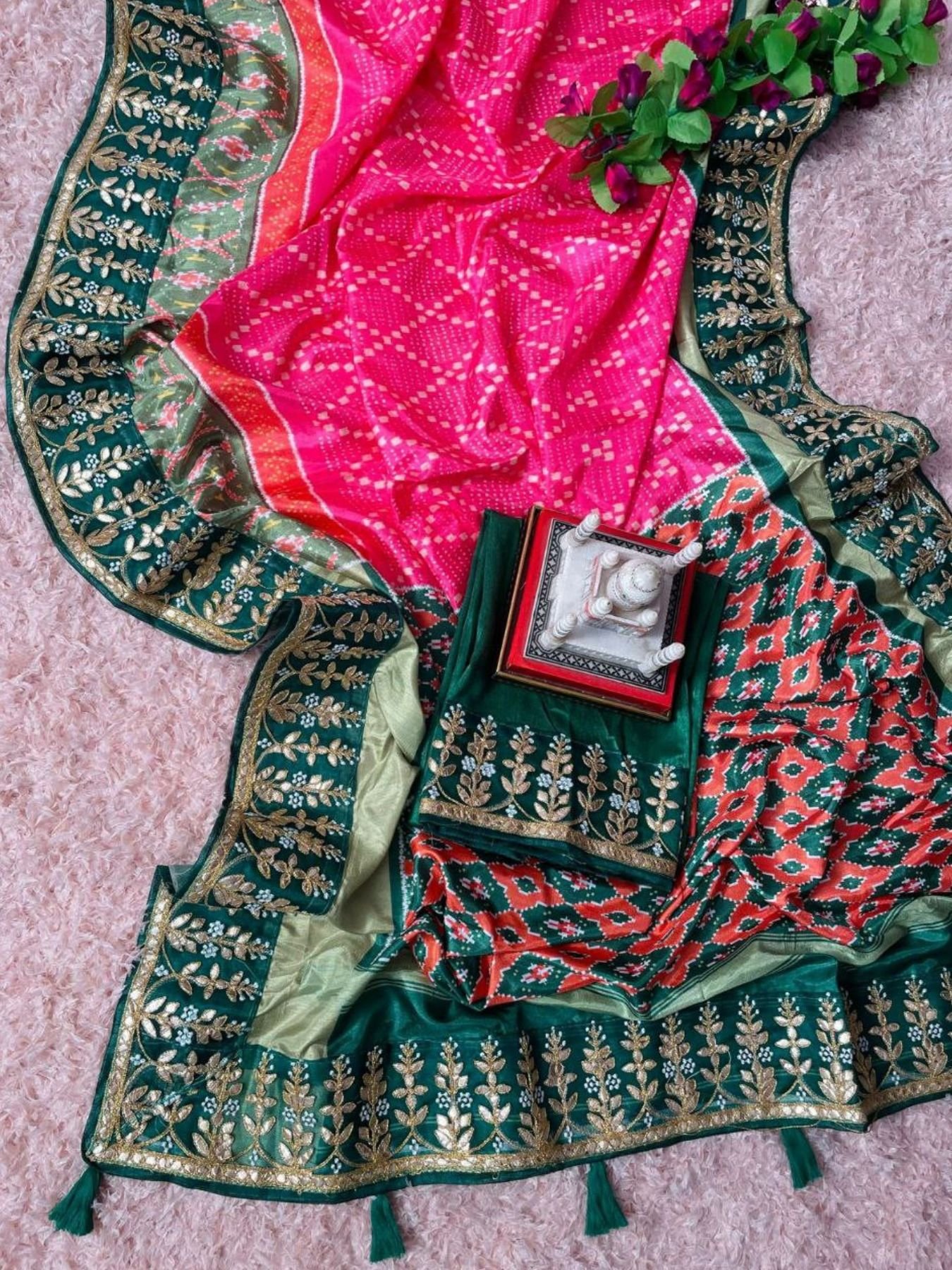 Vichitra Silk With Round Neck And Codding Siquence Embroidery Work Type Sharara Dress
