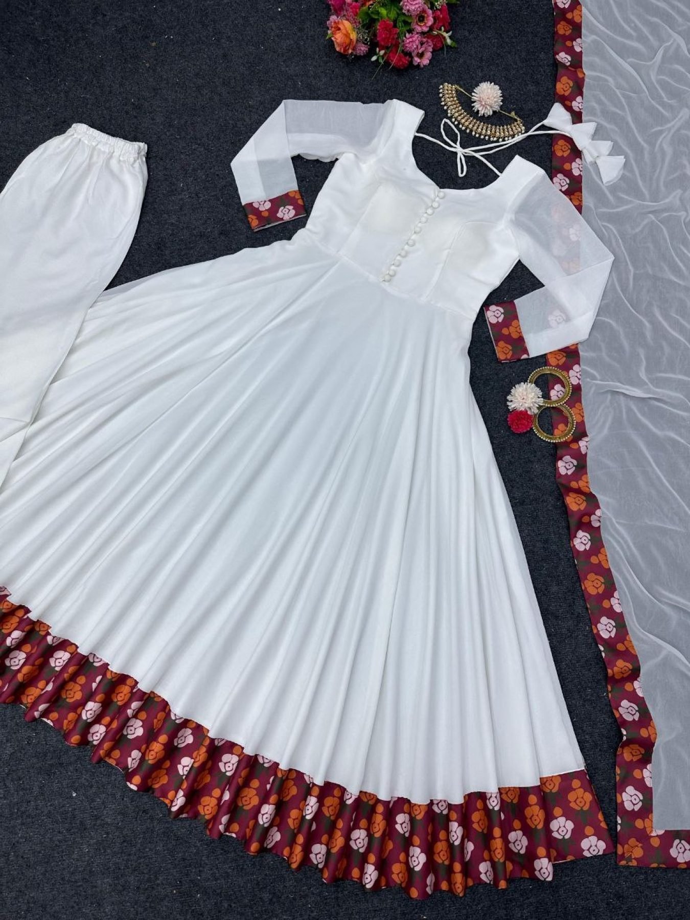 White plain gown hotsell