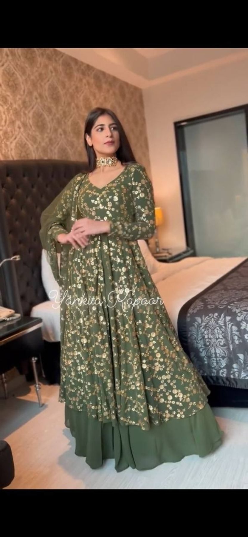 Buy Latest olive green anarkali With skirt Lehenga choli for women at Rs.  1099 online from Royal Export Ready To Wear Collection : RE567