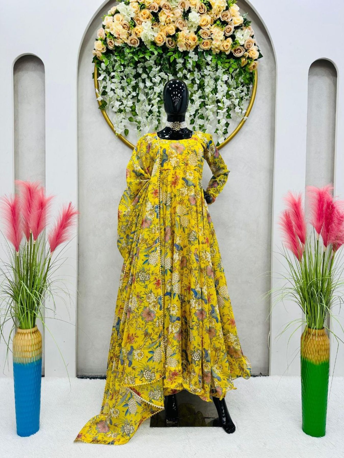 Foria women cotton kurti and kutra ( yellow floral printed) fully stitched  | eBay