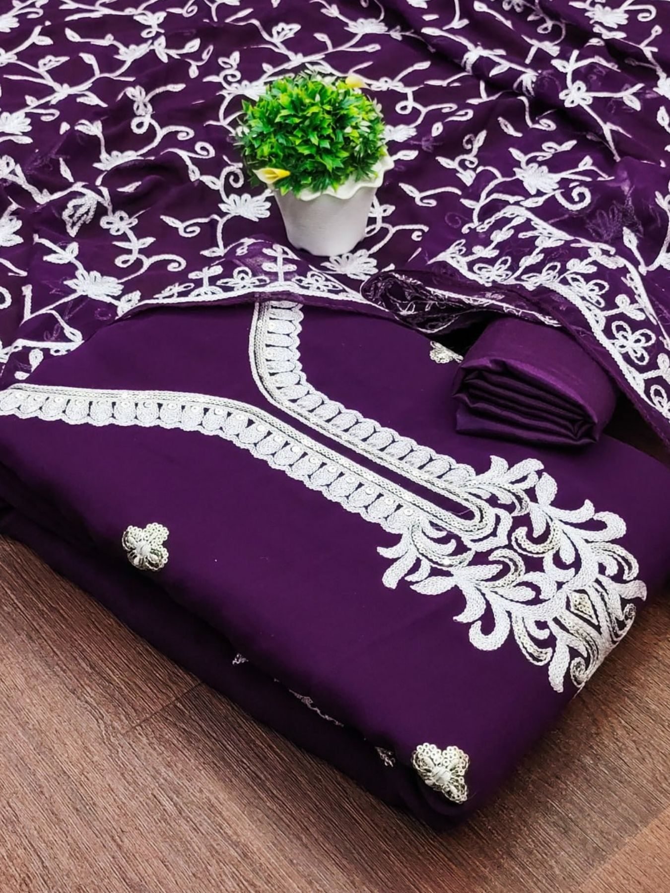 Designer Luxurious Georgette Dress Material Collection At Wholesale Rate