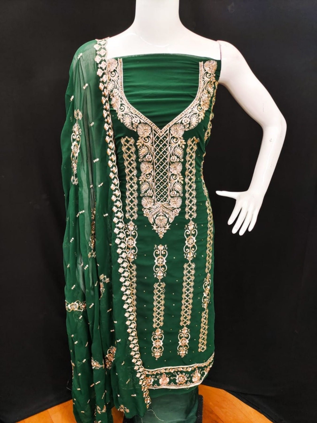New Arrival Of Georgette Dress Material Dress Material With Bottom And Dupatta Different Color Dress Material