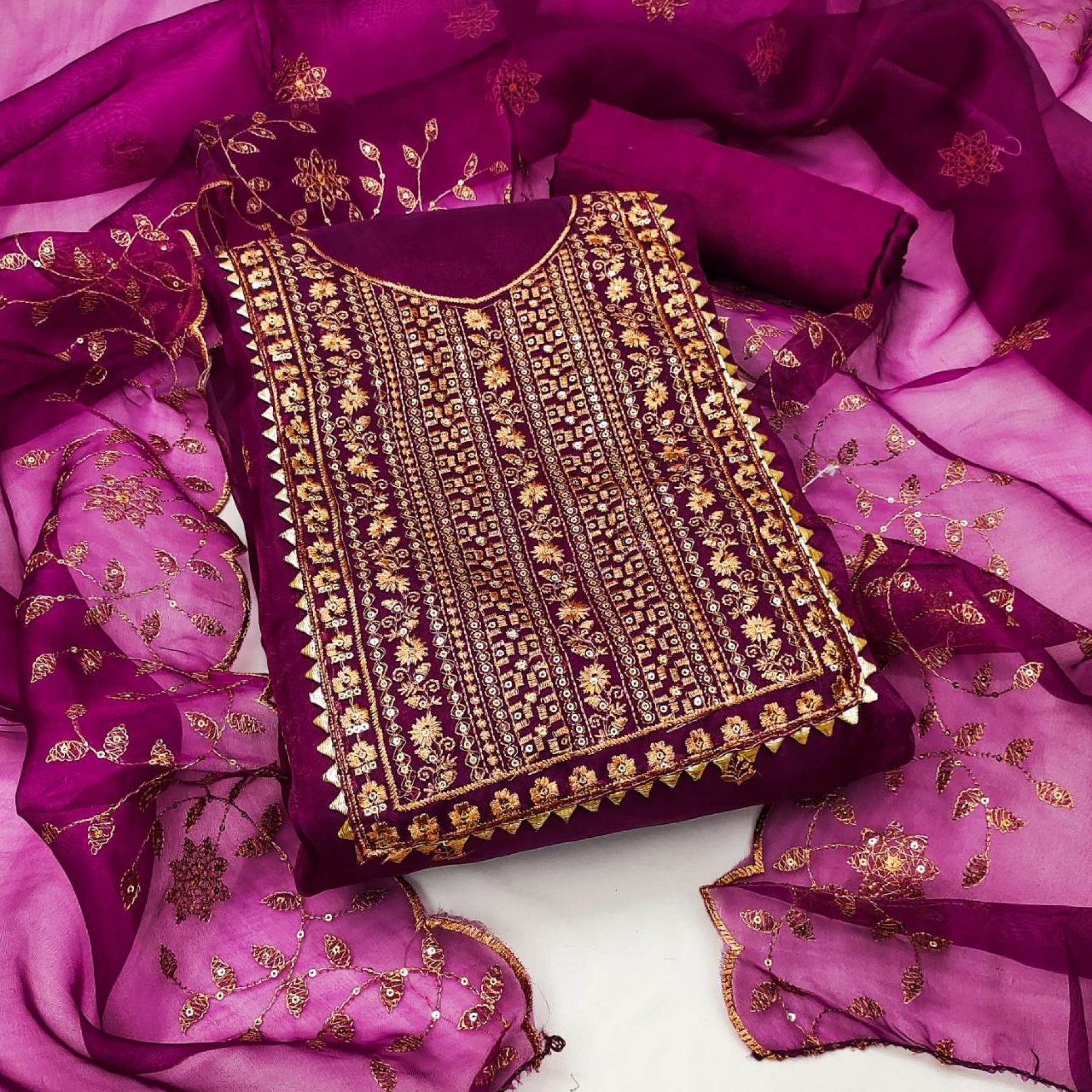 Amazon.com: Elina fashion Women's Zari Work Indian Pakistani Banarasi Art  Silk Woven Only Dupatta for Dress Material & Salwar Suit : Clothing, Shoes  & Jewelry