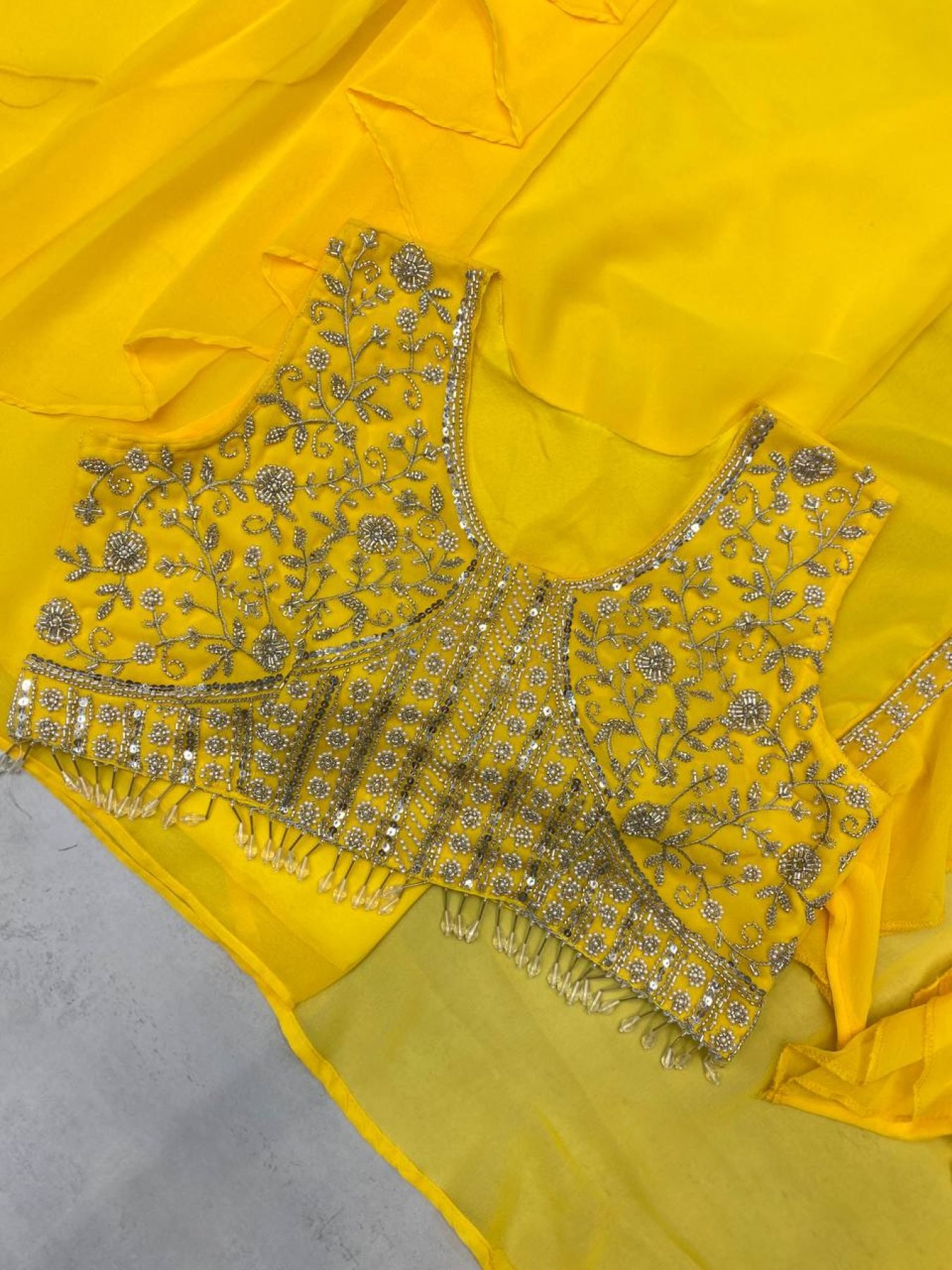 strapless open back dress Celebrity Fashion Cream Crepe Cape Crop Top Dhoti Readymade Party Wear main image 1