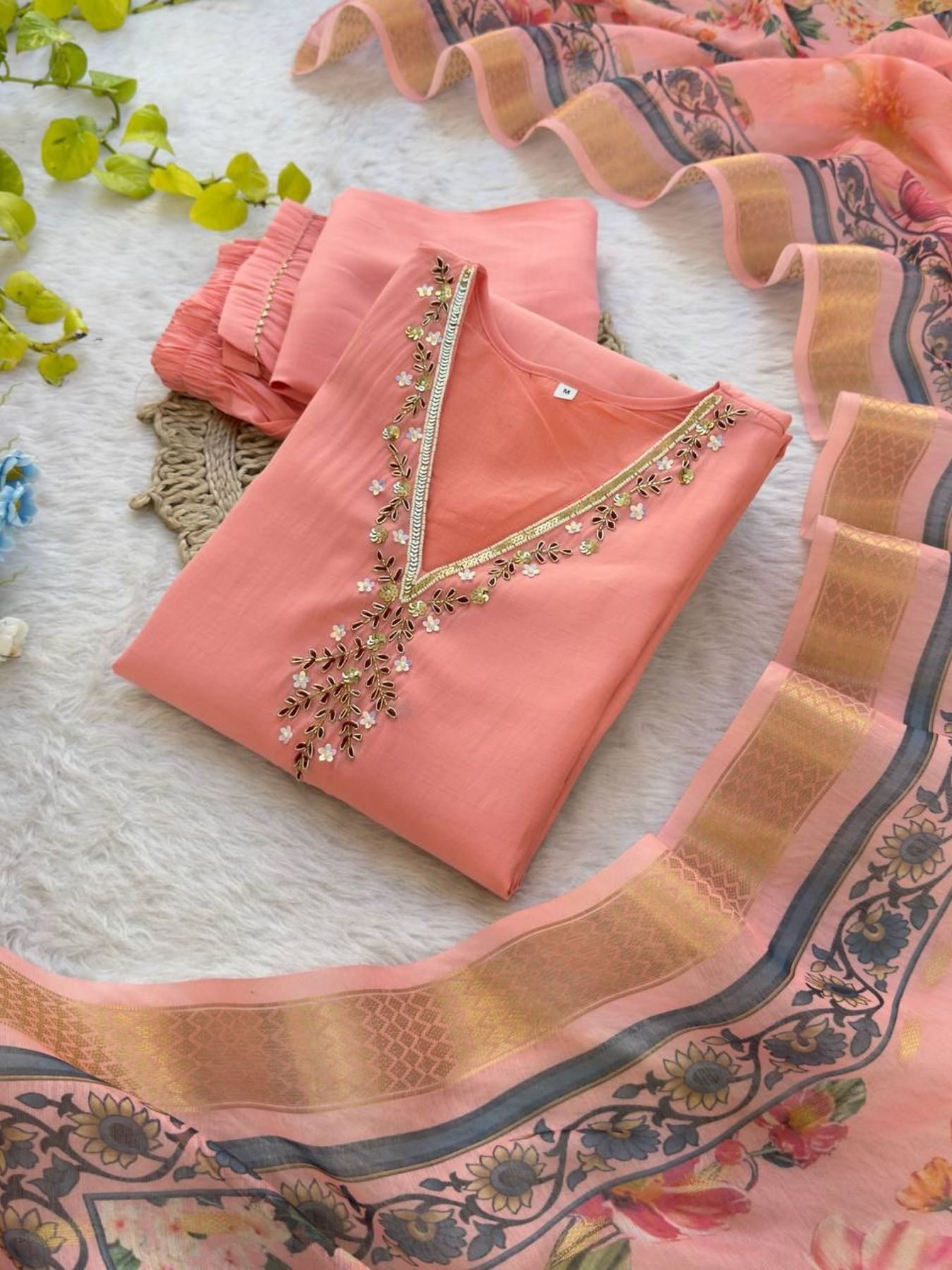 Vibrant Violet with Rani Ready to Wear Silk Kurti Set