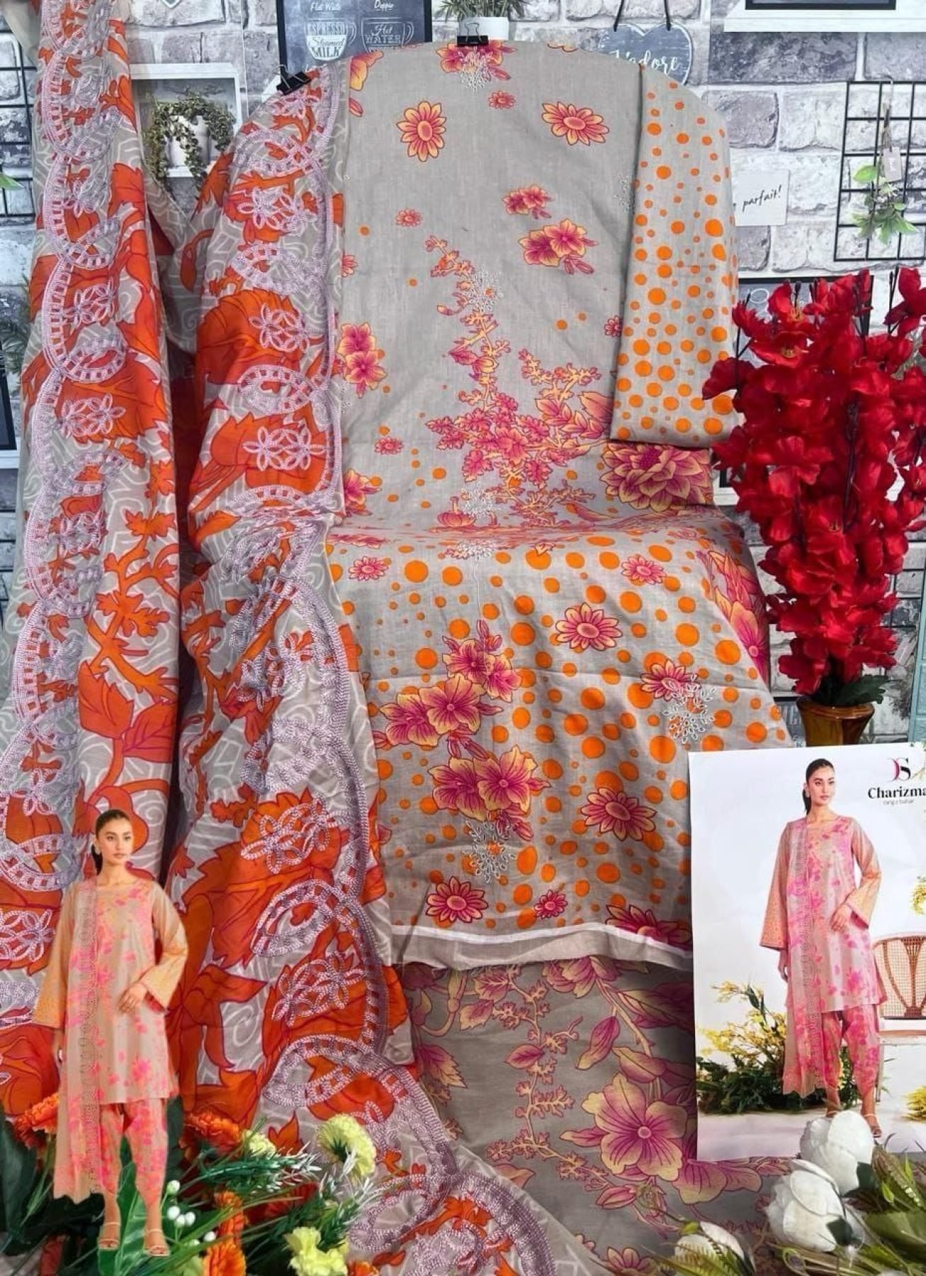 Pure Cotton Dress Material with Embroidery  Wholesale & Ready to Ship