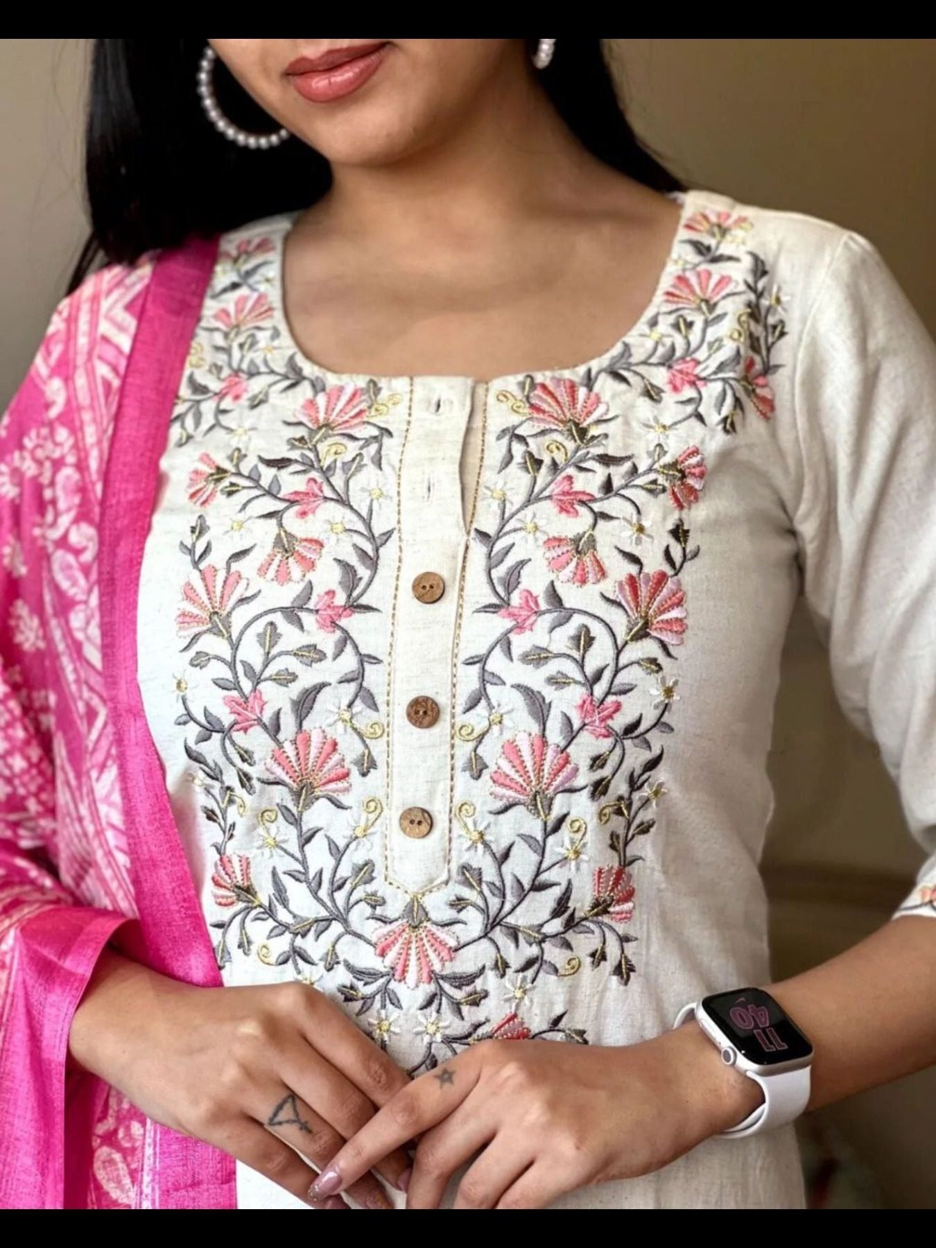 Khadi suit neck design sale