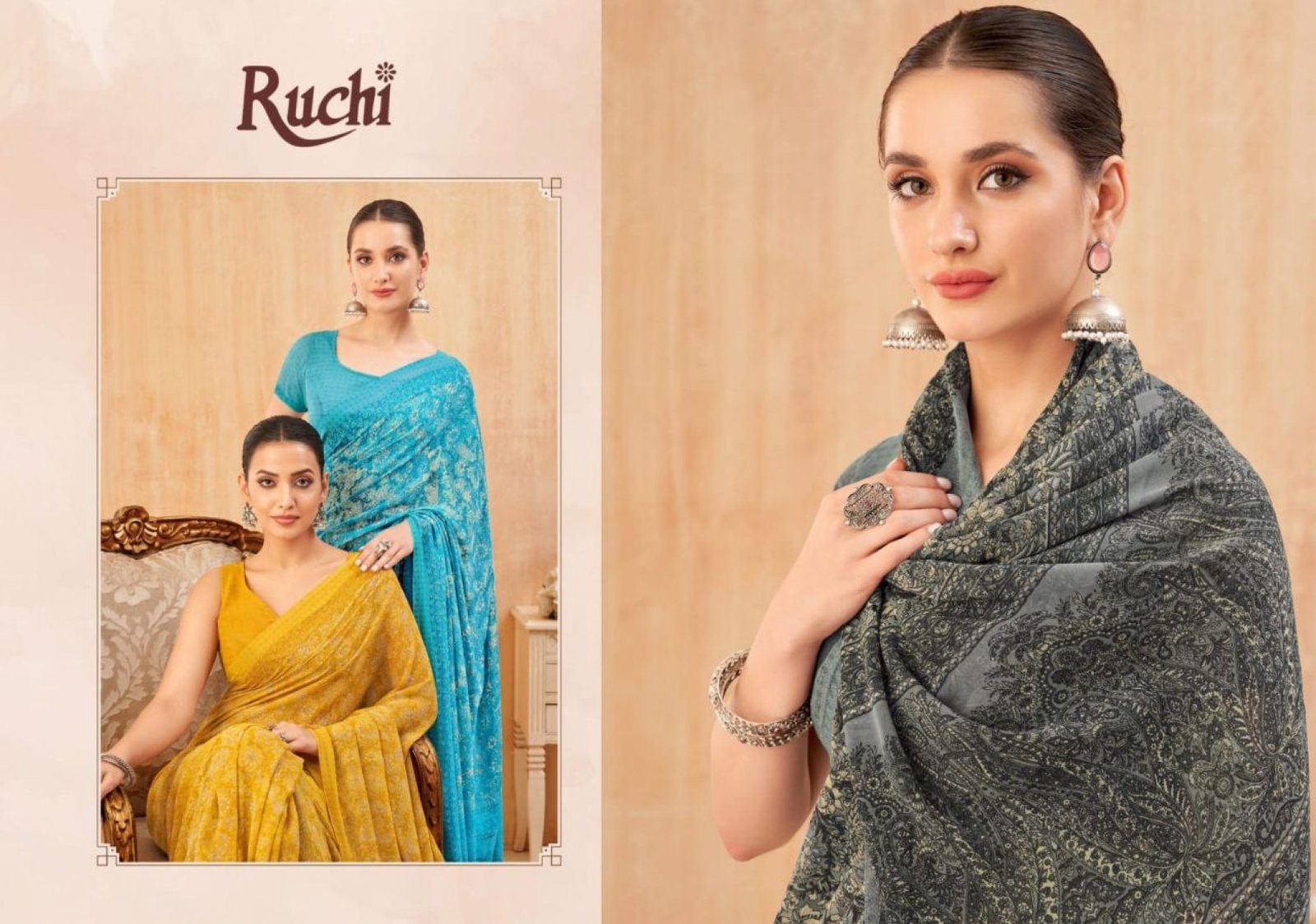 New Launch - Ragaa Georgette Saree with Kasab Border