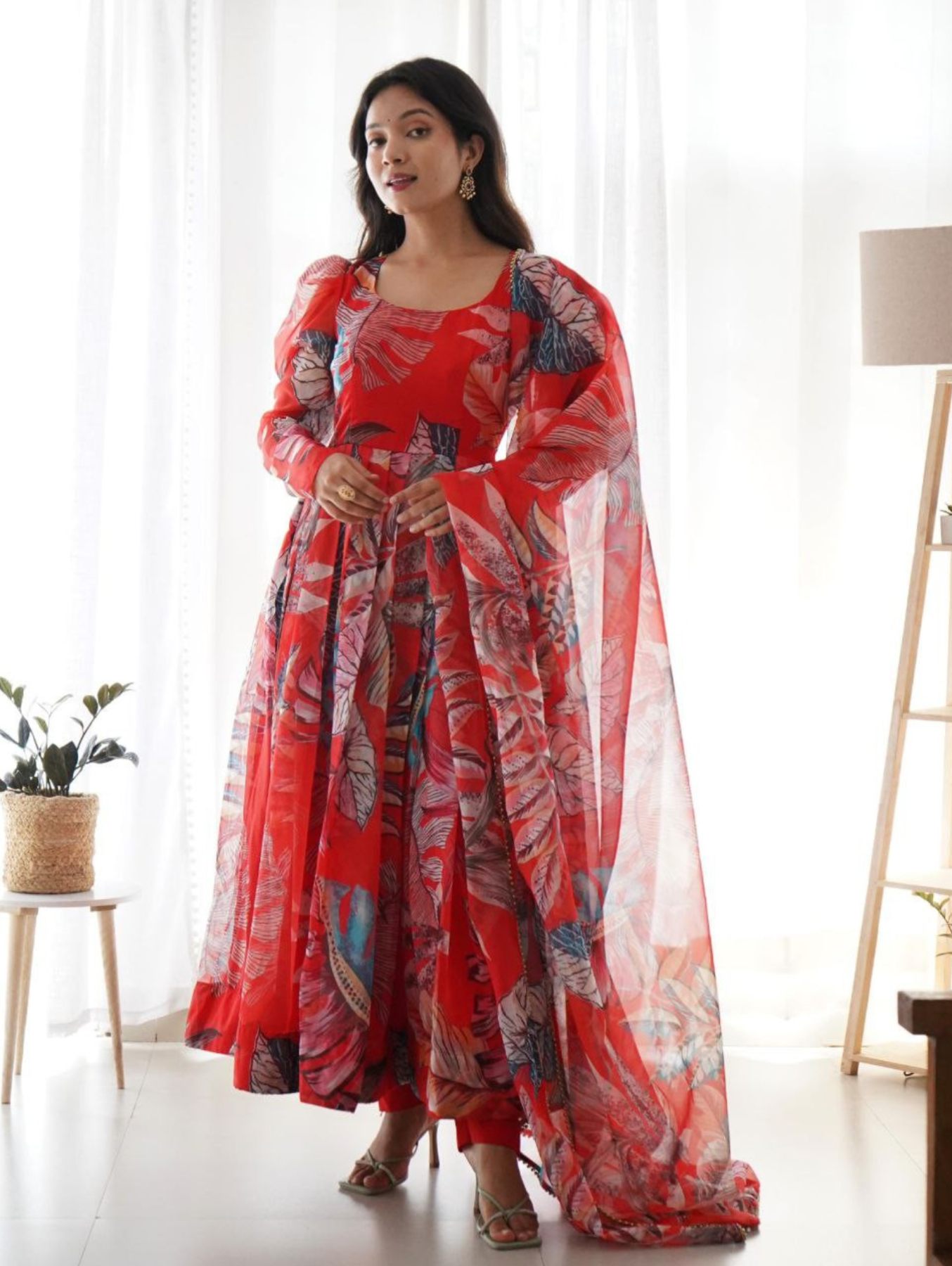 Buy Cobalt Blue Anarkali Dress In Silk With Multi Color Patola Print KALKI  Fashion India