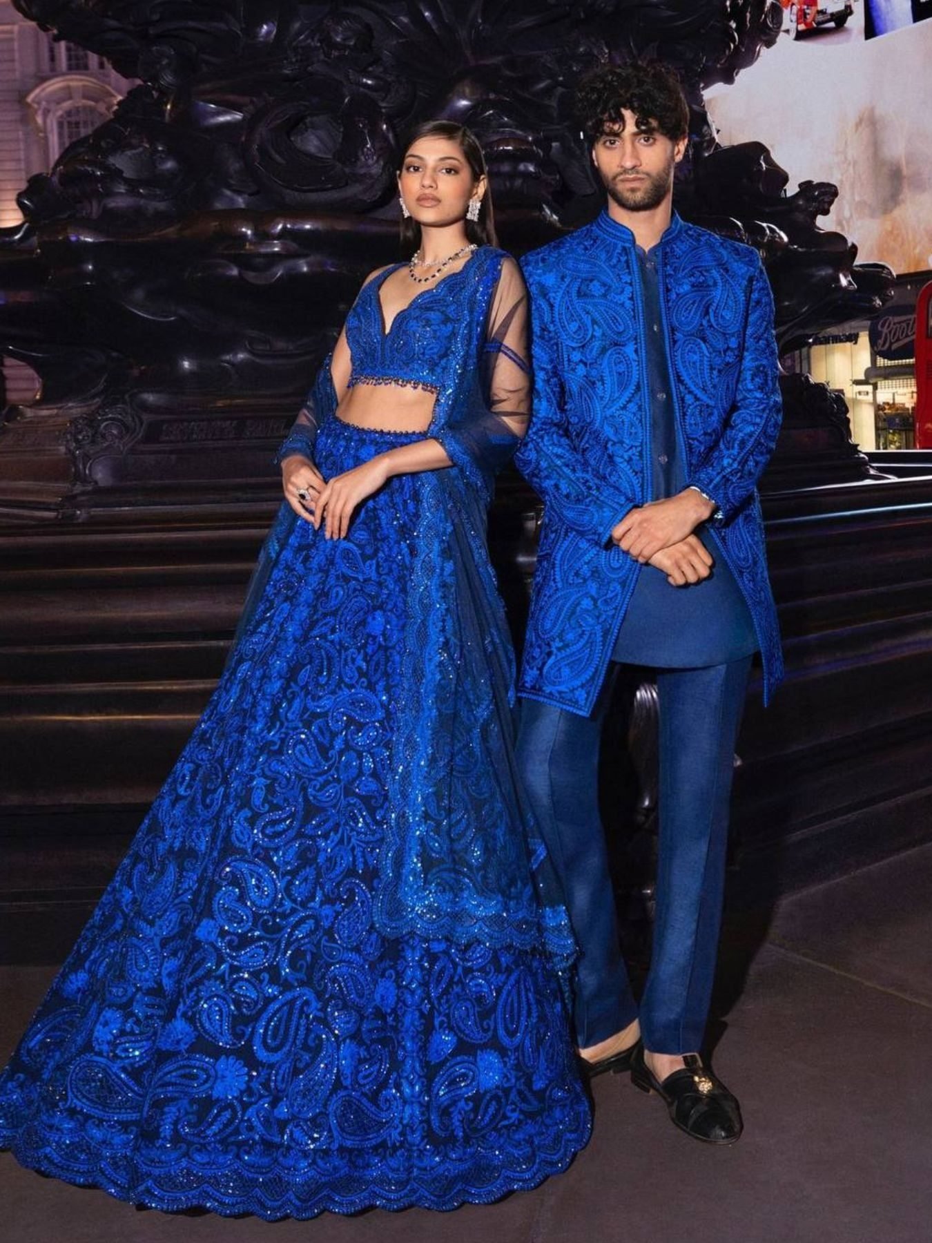 Royal blue lehenga choli on sale