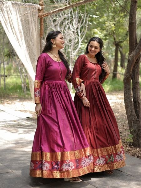 - Narayan pet (cotton) Zari weaving work Gown Collection 