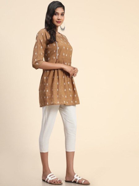 Trendy Boat Neck Tunic Top – Lace Detail & Three-Fourth Sleeves Tunics kurti
