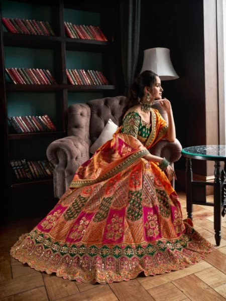 2025 Indian Designer Bridal Lehenga Choli in Rich Banarasi Silk Perfect for Weddings Bridal Lehenga Choli