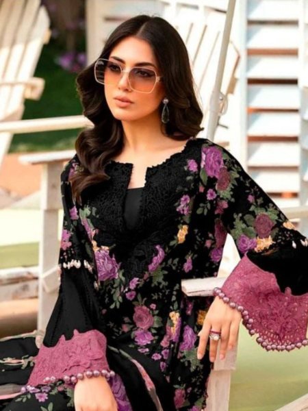Aasha Designer 1178 B Pure Cotton Print With Heavy Embroidery Work Pakistani Suit Salwar Kameez
