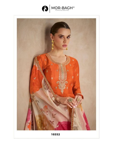 Aashirwad Anmol 10350 10352 Series Chinon Silk Palazzo Suit with Tabby Silk Dupatta Full Set Salwar Kameez
