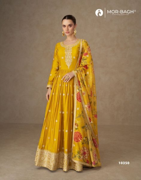 Aashirwad Anmol 10350 10352 Series Chinon Silk Palazzo Suit with Tabby Silk Dupatta Full Set Salwar Kameez