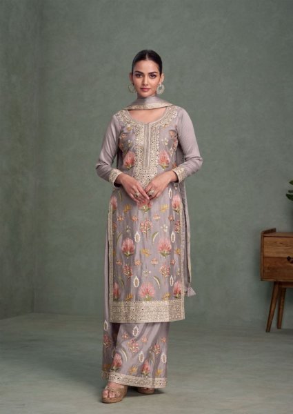 AASHIRWAD CREATION PARUL CHINNON SILK PLAZZO SUIT Full Set Salwar Kameez