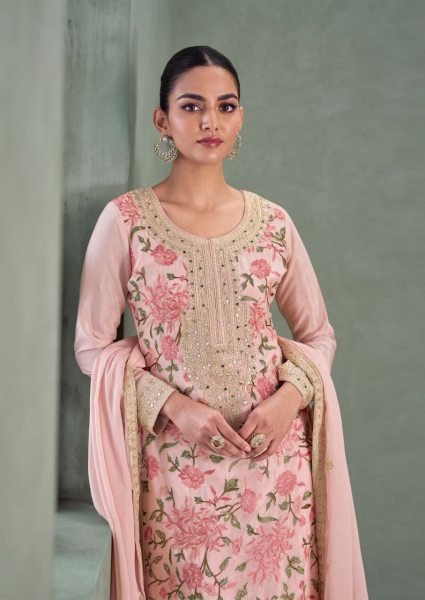 AASHIRWAD CREATION PARUL CHINNON SILK PLAZZO SUIT Full Set Salwar Kameez