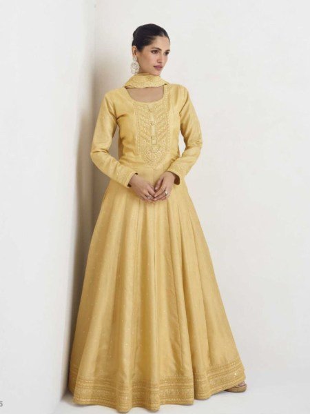 Aashirwad Creation Premium Silk Anarkali Gown With Dupatta  