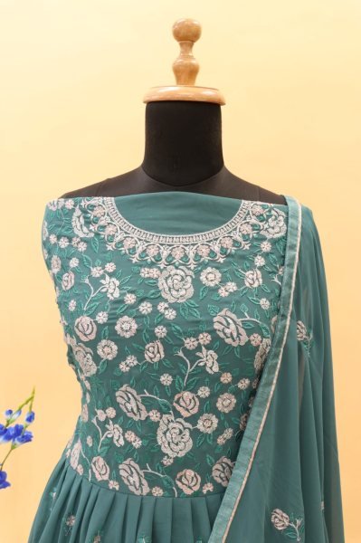  Aashirwad Gulkayra 7182 Heavy Fox Georgette With Embroidery Sequences Work Suit Designer Plazzo Salwar Suits Wholesale