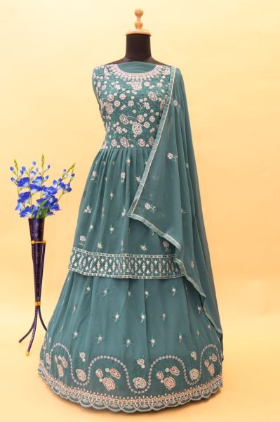  Aashirwad Gulkayra 7182 Heavy Fox Georgette With Embroidery Sequences Work Suit Designer Plazzo Salwar Suits Wholesale