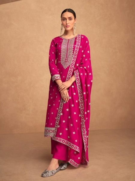 Aashirwad Kashida Premium Silk plazzo Sut  Designer Plazzo Salwar Suits Wholesale