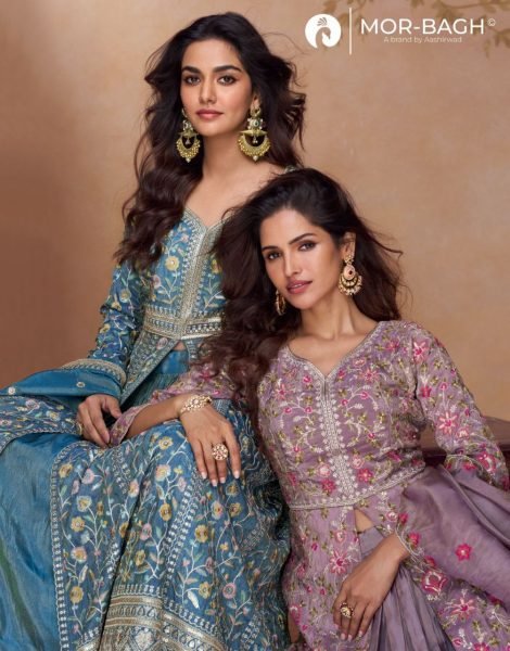 Aashirwad Mor Bagh Prachi 3Pc Georgette Anarkali Suits Embroidered and Zari Work at Low Price Full Set Salwar Kameez