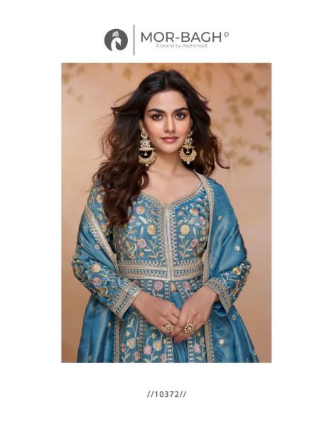 Aashirwad Mor Bagh Prachi 3Pc Georgette Anarkali Suits Embroidered and Zari Work at Low Price Full Set Salwar Kameez