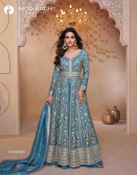 Aashirwad Mor Bagh Prachi 3Pc Georgette Anarkali Suits Embroidered and Zari Work at Low Price Full Set Salwar Kameez
