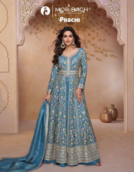 Aashirwad Mor Bagh Prachi 3Pc Georgette Anarkali Suits Embroidered and Zari Work at Low Price Full Set Salwar Kameez