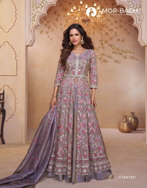 Aashirwad Mor Bagh Prachi 3Pc Georgette Anarkali Suits Embroidered and Zari Work at Low Price Full Set Salwar Kameez