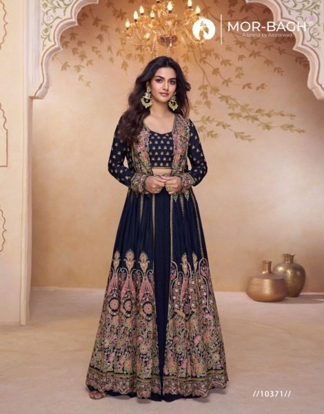 Aashirwad Mor Bagh Prachi 3Pc Georgette Anarkali Suits Embroidered and Zari Work at Low Price Full Set Salwar Kameez