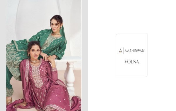 Aashirwad Volna Premium Chinon Silk Plazzo Suits Sets  Full Set Salwar Kameez
