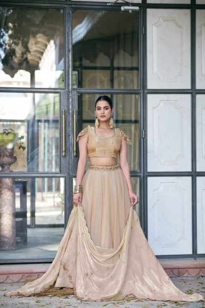 Accessible Cream Party Wear Lehenga Collection for Wedding Functions Designer Lehenga Choli