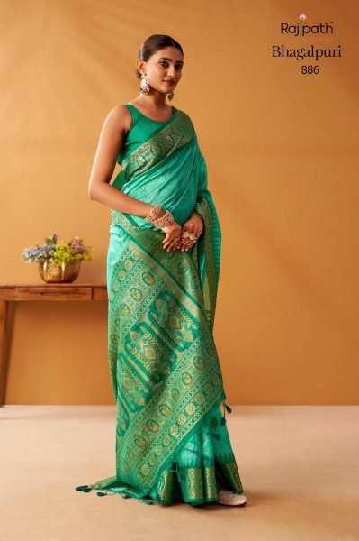 Accessible Turquoise Modal Fancy Cotton Saree with Woven Pochampally Border Printed Cotton Sarees Wholesale