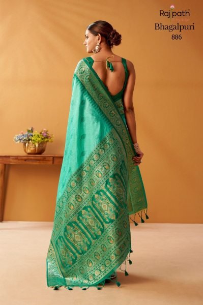 Accessible Turquoise Modal Fancy Cotton Saree with Woven Pochampally Border Printed Cotton Sarees Wholesale